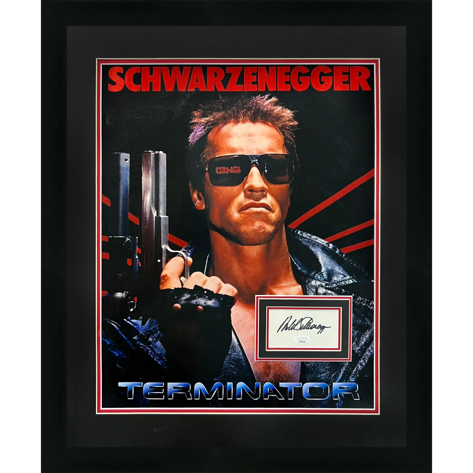 Arnold Schwarzenegger Autographed Terminator Deluxe Framed 16x20 Movie Poster Piece - JSA