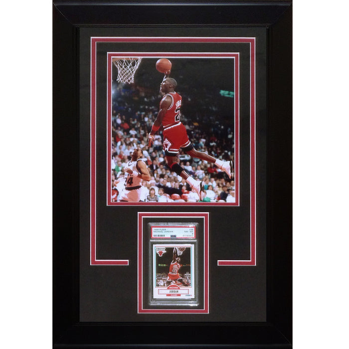 Michael Jordan Graded Early Basketball Card Deluxe Framed with Chicago Bulls 8x10 Photo