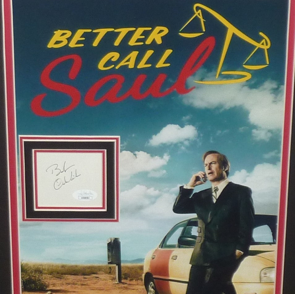 Better Call Saul 11x17 Movie Poster Deluxe Framed with Bob Odenkirk Autograph with LWYRUP License Plate - JSA