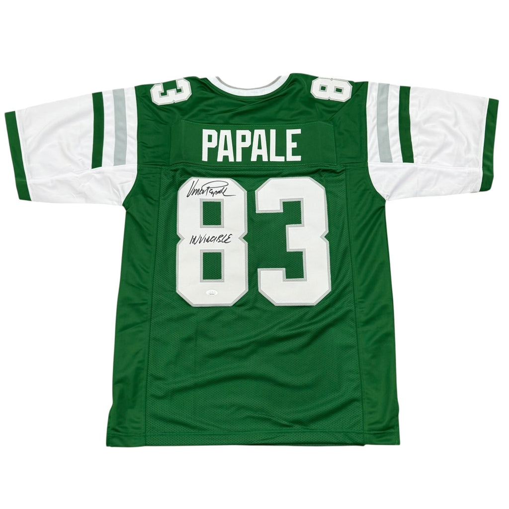 Vince Papale Autographed Philadelphia Eagles (Green #83) Custom Jersey w / "Invincible" - Beckett